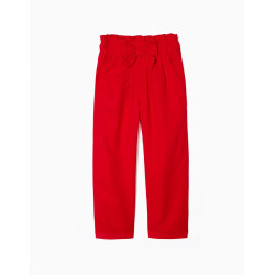 PANTALÓN PAPERBAG ,ROJO ZIPPY 1857 VE22