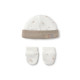 Conjunto de bebé gorro y manoplas Cosmic crudo