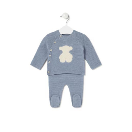 Conjunto de bebé de recién nacido Tricot azul 2302