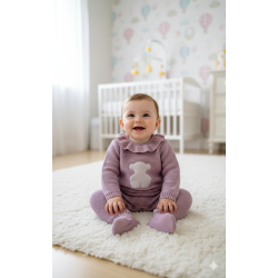 Pelele de bebé Tricot rosa 2303