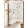 CONJUNTO PAÑUELO-VELA-CONCHA BAUTISMAL