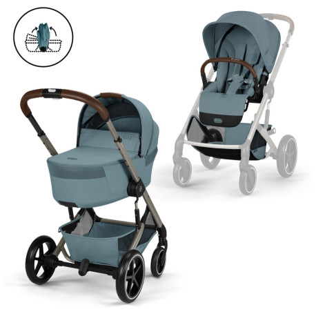 COCHE BALIOS S LUX CAPAZO PEGABLE CYBEX R.STORMY BLUE